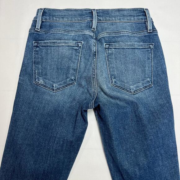FRAME DENIM Le Skinny de Jeanne SIZE 25 Granville Blue Distressed Jeans - Picture 8 of 10